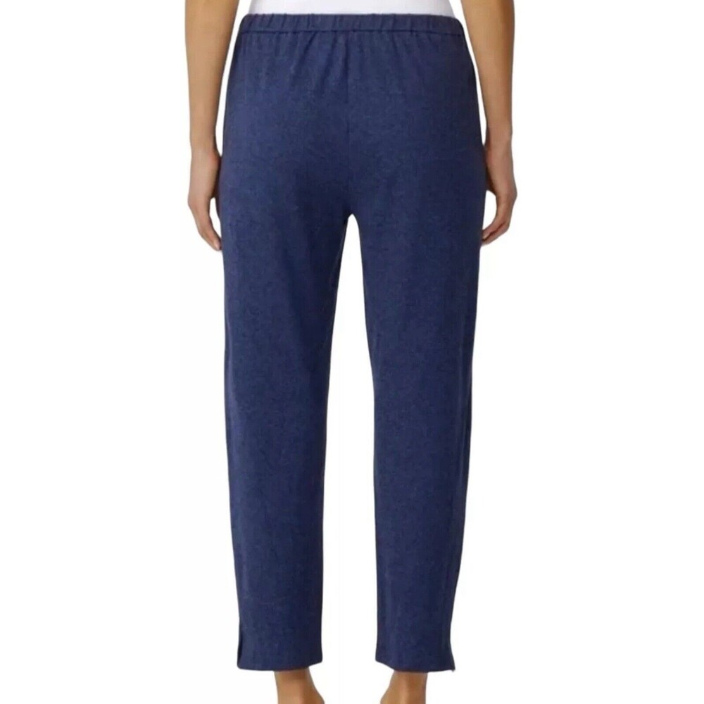 Eileen Fisher Pants Womens Medium Blue Iris Tapered Organic Cotton Hemp Comfy